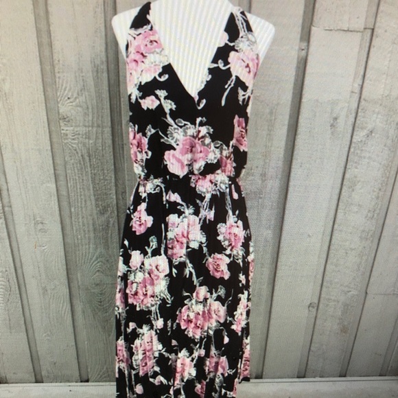 Floral Halter Maxi Dress - Picture 1 of 3